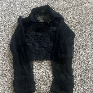 Lulu's Black Corset w/Lace Sleeves